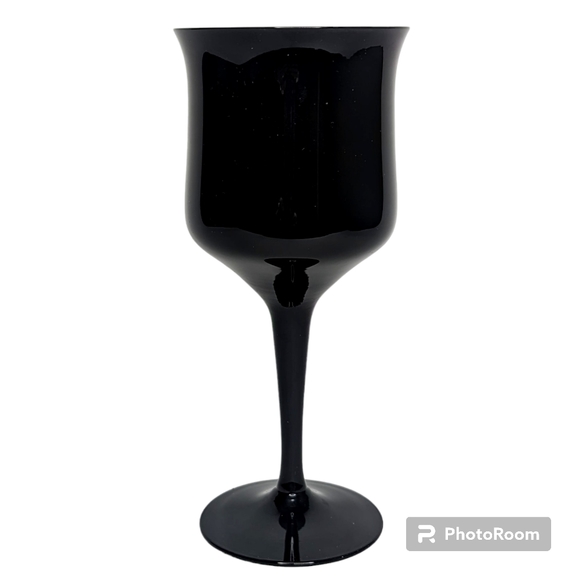 Vintage Black Tulip Glasses Long Stem Party Drinkware - Picture 6 of 6